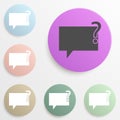 bubbles communicating with the question badge color set. Simple glyph, flat vector of web icons for ui and ux, website or mobile Royalty Free Stock Photo