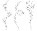 Bubbles of fizzy drink, air or soap. Vertical streams of water. Outline vector illustration. Royalty Free Stock Photo