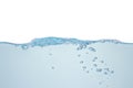 Bubbles float from the middle of the water rising to the water surface Royalty Free Stock Photo