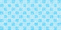 Bubbles Floating on Blue and White Tile Background