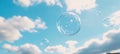 Bubbles Floating in a Serene Blue Sky, Tranquil Background, Summer Daydream, Light and Airy Royalty Free Stock Photo