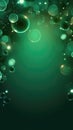 Bubbles Forest Green Greeting Card Design. Generative AI Royalty Free Stock Photo