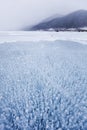 Bubbles in ice. Baikal lake. Winter landscape Royalty Free Stock Photo