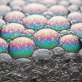 The bubbles are interconnected forming a network of hexagonal Royalty Free Stock Photo