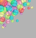 Bubbles isolated on grey