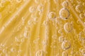 Bubbles on a lemon in soda water Royalty Free Stock Photo