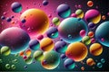 Bubbles mugs circles coloured background art design for wallpaper AI-Generated Royalty Free Stock Photo