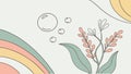 Bubbles and plant, organic freshness with abstract design elements, vector design Generative AI Royalty Free Stock Photo