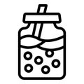 Bubbles popping tea icon outline vector. Sweetened chilled tea Royalty Free Stock Photo