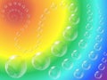 Bubbles with rainbow background