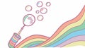 Bubbles and Rainbow Illustration, Fun and Whimsy, vector design Generative AI Royalty Free Stock Photo