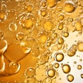 Bubbles and light golden beer texture, close-up macro background.