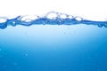 Bubbles on top of motion, water surface, blue sky, clean, fresh Royalty Free Stock Photo