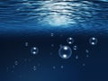 Bubbles under water Royalty Free Stock Photo