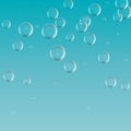 Bubbles under water vector illustration on blue background Royalty Free Stock Photo