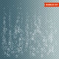 Bubbles under water vector on transparent background Royalty Free Stock Photo