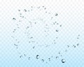 Bubbles underwater texture isolated on transparent background. fizzy air, gas or clean oxygen bubbles under sea water
