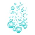 Bubbles underwater texture isolated on white background. Fizzy sparkles in water, sea, ocean. Undersea illustration Royalty Free Stock Photo