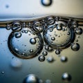 Bubbles of various sizes are suspended Royalty Free Stock Photo