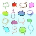 Bubbles vector blank speech bubbling messages for communication or dialog set of cartoon bubbly chat balloon think or