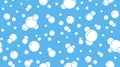 Bubbles vector seamless pattern with flat line icons. Blue white color soap texture. Fizzy water background, abstract Royalty Free Stock Photo