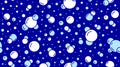 Bubbles vector seamless pattern with flat line icons. Blue white color soap texture. Fizzy water background, abstract Royalty Free Stock Photo