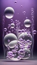 Bubbles and water on a purple background. 3d rendering Royalty Free Stock Photo