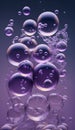 Bubbles in water on a purple background. 3d rendering Royalty Free Stock Photo