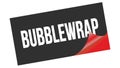 BUBBLEWRAP text on black red sticker stamp