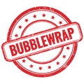 BUBBLEWRAP text on red grungy round rubber stamp