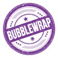 BUBBLEWRAP text on violet indigo round grungy stamp