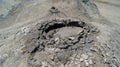 Bubbling mud in a mud volcano.