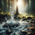Bubbling Spring Splash Water splashing from a bubbling natural s Royalty Free Stock Photo