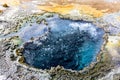 Bubbling water in geyser pool in Upper Geyser Basin, Yellowstone Royalty Free Stock Photo