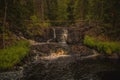 The bubbling waterfall of ahvenkoski in Karelia