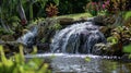 A bubbling waterfall with its soothing sound and refreshing mist reminding us of the healing power of nature Royalty Free Stock Photo