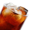 Bubbly Cola with a Ice cubes Royalty Free Stock Photo