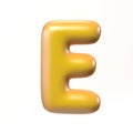 Bubbly 3d font letter E