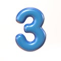 Bubbly 3d font number 3