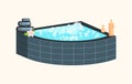 Bubbly jacuzzi in spa centre Royalty Free Stock Photo