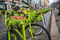 Bubi rental bikes in Budapest Royalty Free Stock Photo