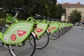 Bubi sharing bicycle on the street of Budapest, Hungry Royalty Free Stock Photo