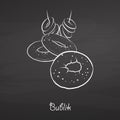 Bublik food sketch on chalkboard