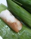 Bubur Lolos, Indonesian Sundanese Glutinous Rice Porridge Wrapped in Banana Leaf Royalty Free Stock Photo