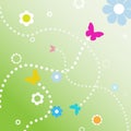 BuButterflies dotted line paths spring flowers