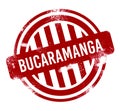 Bucaramanga - Red grunge button, stamp