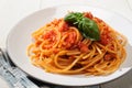 Bucatini Amatriciana - Pasta amatriciana Royalty Free Stock Photo