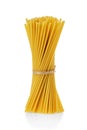 Bucatini or perciatelli - thick spaghetti-like pasta with a hole running through the center isolated on white