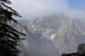 Bucegi mountains - fog and snow at altitude Royalty Free Stock Photo