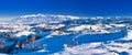 Bucegi mountains landscape panorama in Romania